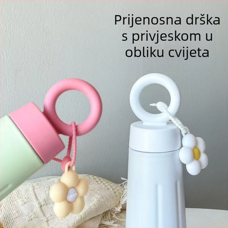 Nova moderna šalica s dizajnom latice, od 316 nerđajućeg čelika, izolirana, s prijenosnom ručkom