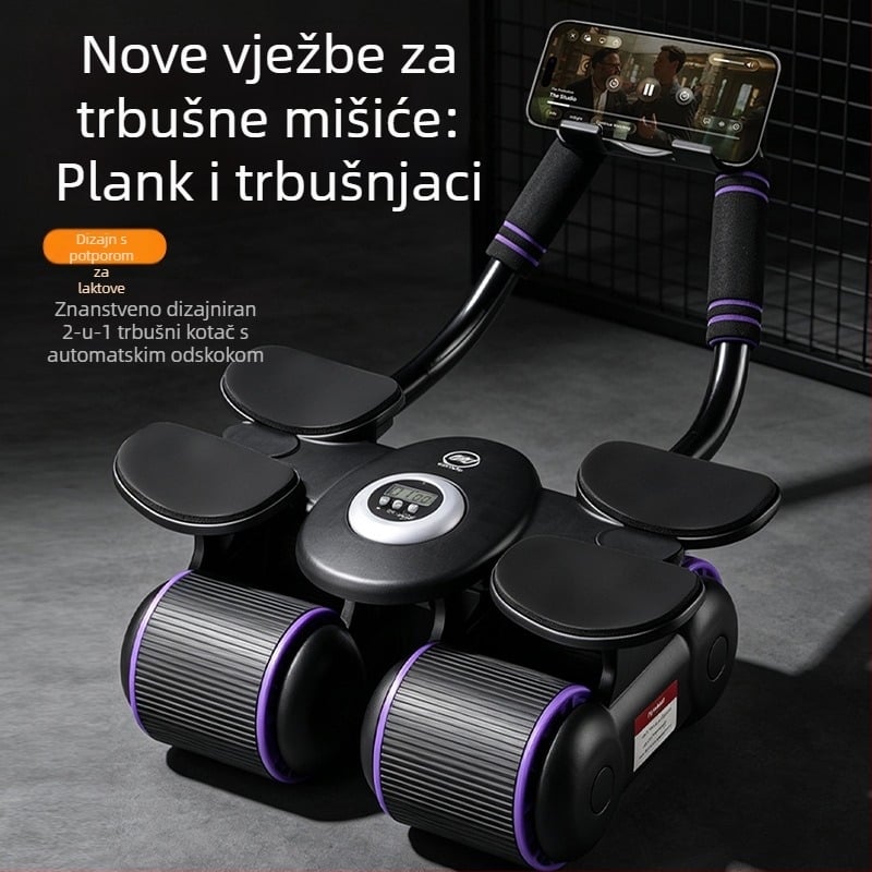Automatski kolut za trbušnjake s podrškom za laktove — kućni fitness uređaj za vježbanje trbušnih mišića