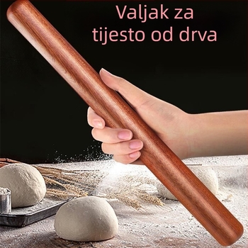 Set drvenih valjaka – veliki i mali, za tijesto i listove za knedle