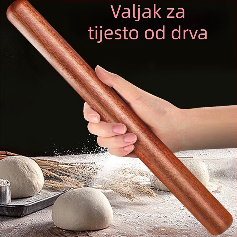 Set drvenih valjaka – veliki i mali, za tijesto i listove za knedle