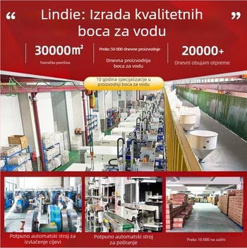 Dječja boca za vodu od 316 nehrđajućeg čelika, vakuumska izolacija, nosiva traka i slamčica