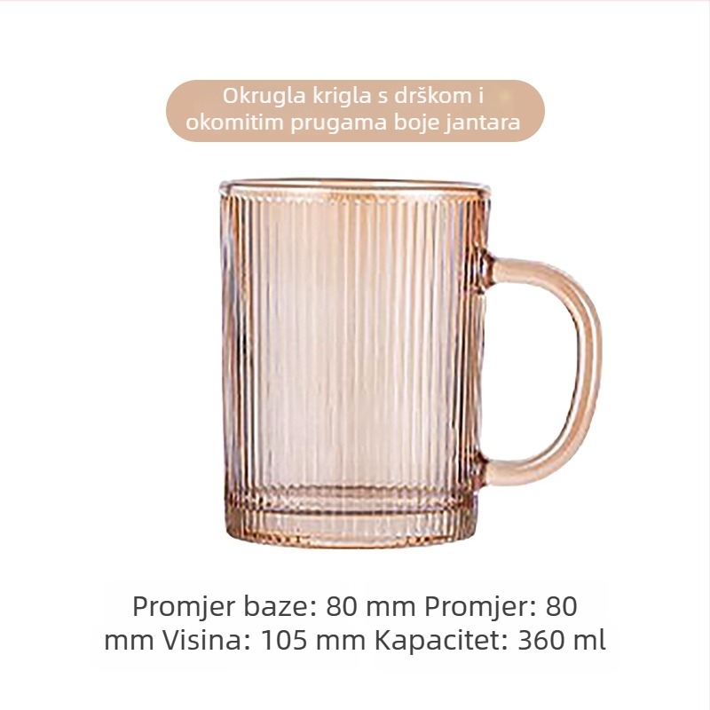 Set prugastih staklenih čaša s držačem – čaše za vodu i pivo za dom, prozirne