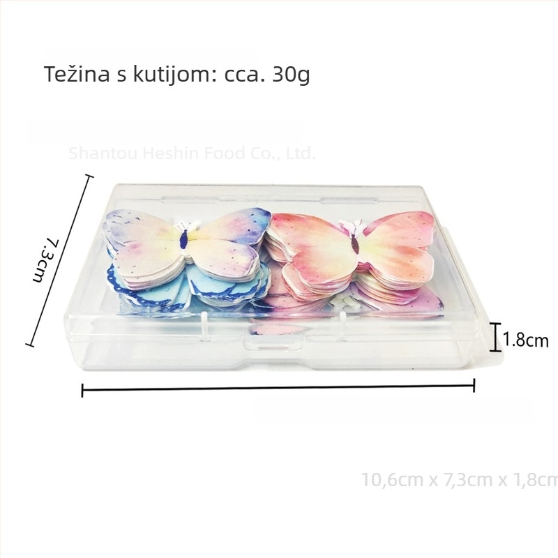 Akvarelni leptir od rižinog papira za ukrašavanje torti, jestivi wafers papir