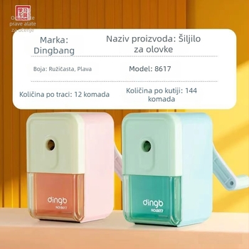 Oštrilo za olovke u pastel bojama, ručno, s podesivim mehanizmom, za učenike