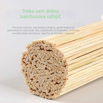 Jednokratni bambus štapići, 25 cm, za roštilj i ražnjiće od janjetine