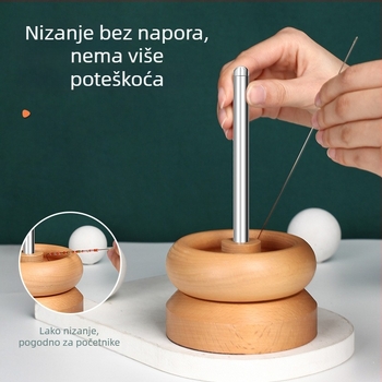 Novo alata za perlice od drveta bukve i smole, ručno izrađena zdjela za perle, brz alat za provlačenje perli