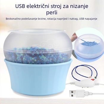 USB električna mašina za nanošenje perlica s automatskim navlačenjem — za perle od riže i perle od mekane gline, DIY set za izradu nakita
