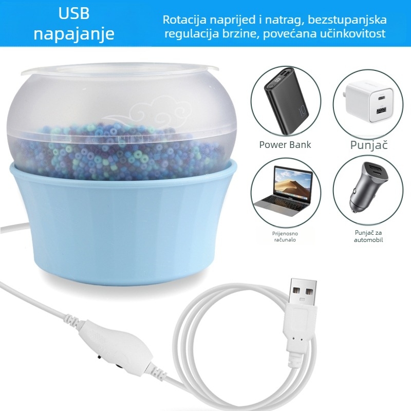 USB električna mašina za nanošenje perlica s automatskim navlačenjem — za perle od riže i perle od mekane gline, DIY set za izradu nakita