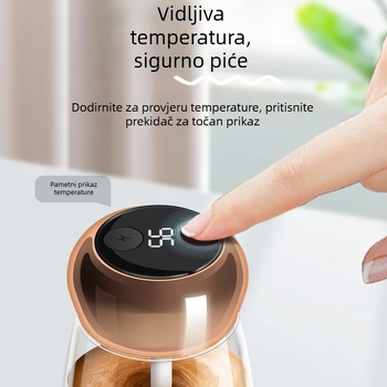 Mini shaker za proteine s prikazom temperature, Tritan materijal, posuda za mlijeko u prahu s mogućnošću ponovnog punjenja