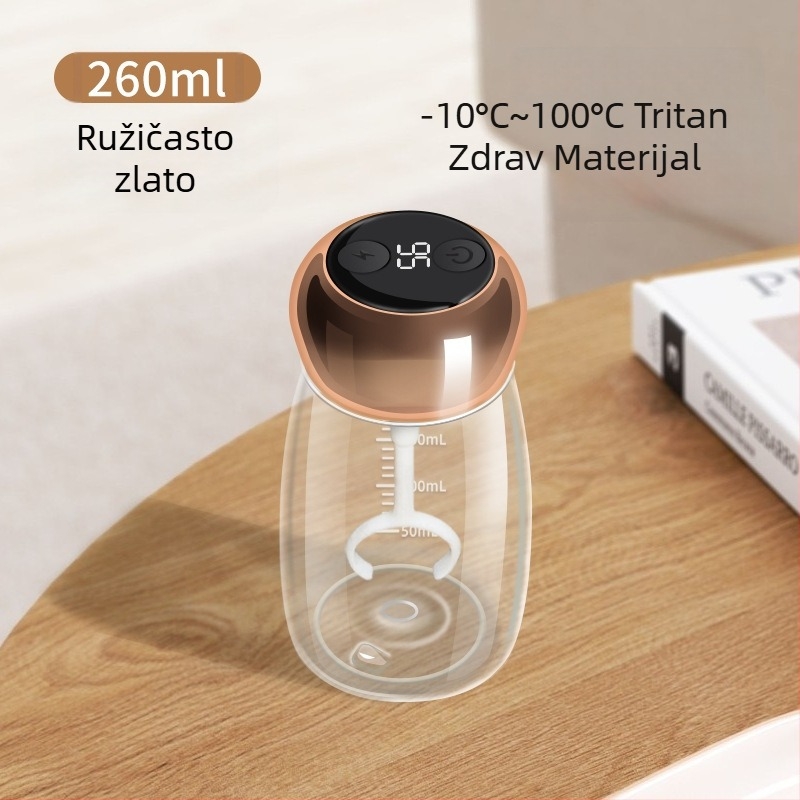 Mini shaker za proteine s prikazom temperature, Tritan materijal, posuda za mlijeko u prahu s mogućnošću ponovnog punjenja