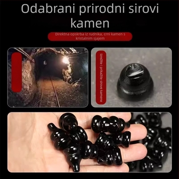 Prirodni obsidijan u obliku tikve s bakrenim novčićima pet careva — privjesak za zaštitu ulaza u dom, ukras za automobil, plesti kineski čvor