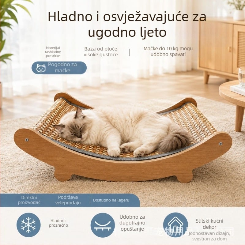 Ležaljka za mačke s integriranom grebalicom i krevetom, univerzalna za mačke i pse, velika, poboljšana, bez rasipanja dlaka