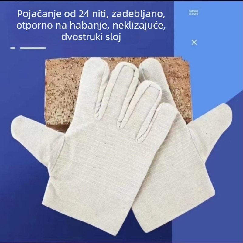 Rukavice za zavarivanje s 24 vlakna, ojačane, otporne na habanje, prozračne