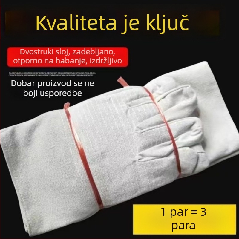 Rukavice za zavarivanje s 24 vlakna, ojačane, otporne na habanje, prozračne