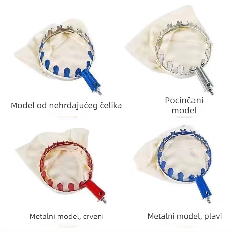 Metalni hvatač voća s platnenom torbom, prijenosni alat za branje u visini