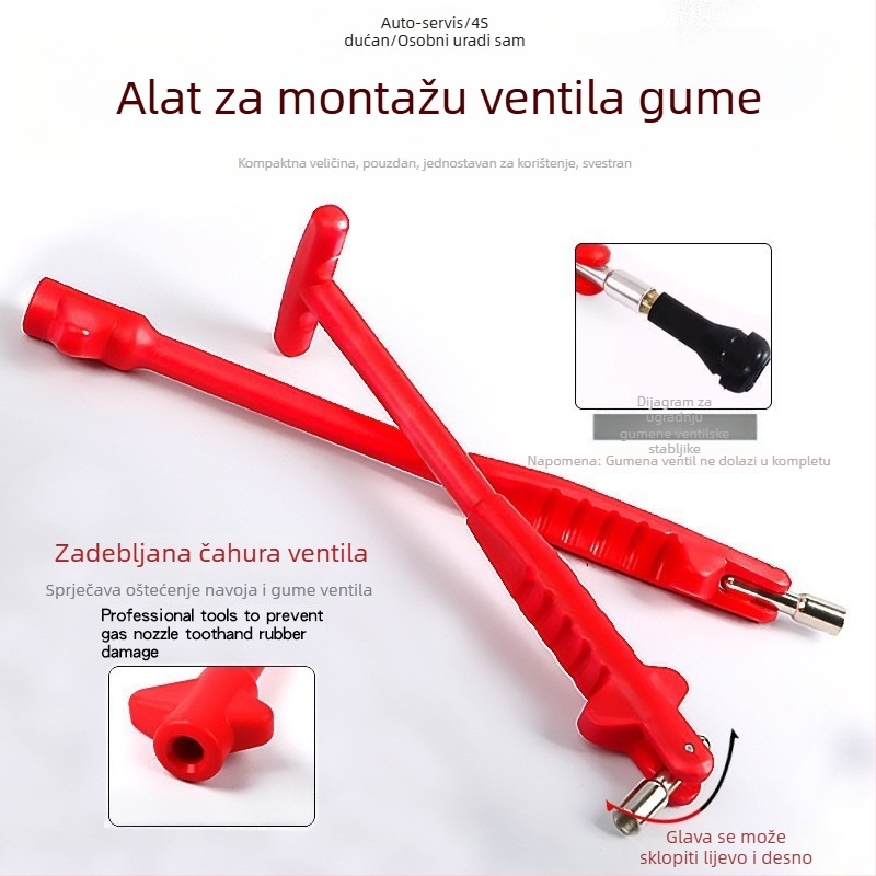 Izvlačenje ventila auta, alat za ugradnju vakuumske mlaznice i alat za popravak guma