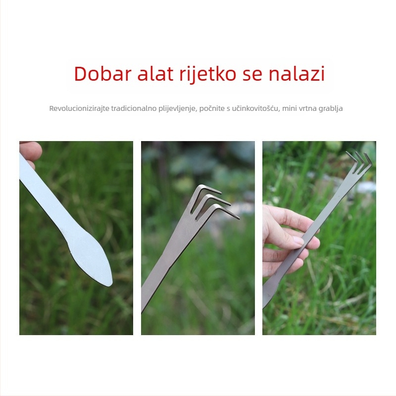 Nehrđajući čelični alat za tlo – harka za vrt i bonsai: otpuštanje tla i češljanje korijena