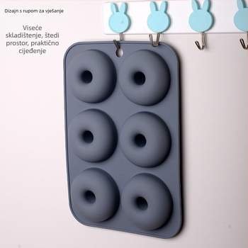 Silikonska forma za krofne, 6 odjeljaka, DIY pečenje, otporna na visoke temperature