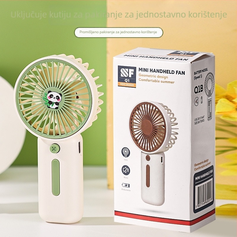 Lingpan Panda ručni mini ventilator s držačem, USB punjenjem