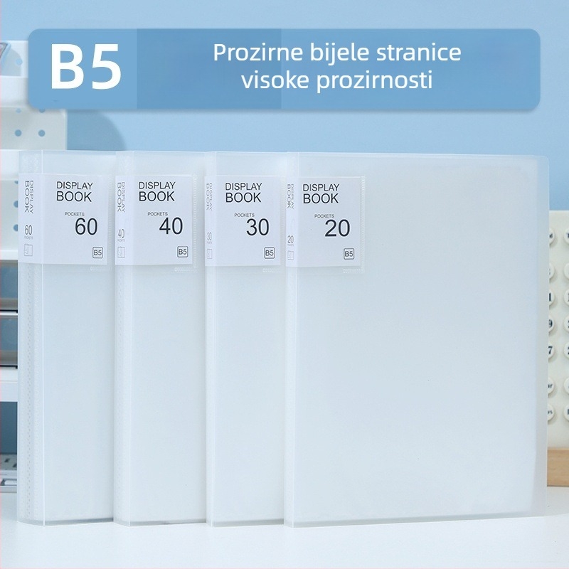 Bombon boje B5 vertikalni prozirni folder za umetke, PP vodootporan za uredske dokumente
