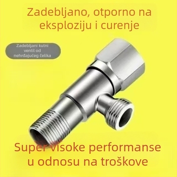 304 nehrđajući čelik trokutasti ventil za toplu i hladnu vodu, kutni ventil za ulaz/izlaz bojlera, zatvarač, osmerokutni oblik ventila