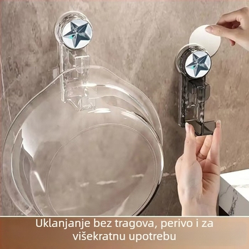 Zidni organizator za umivaonik s usisnom čašom, bez bušenja, kupaonica