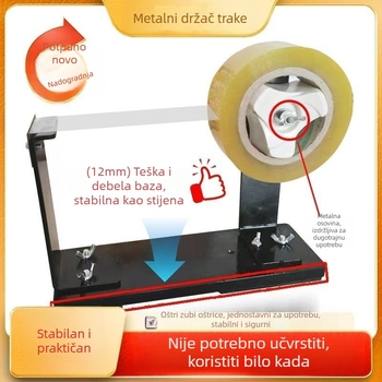 Veliki stolni dispenser prozirne trake, širina 6 cm, ekstra širok i robustan