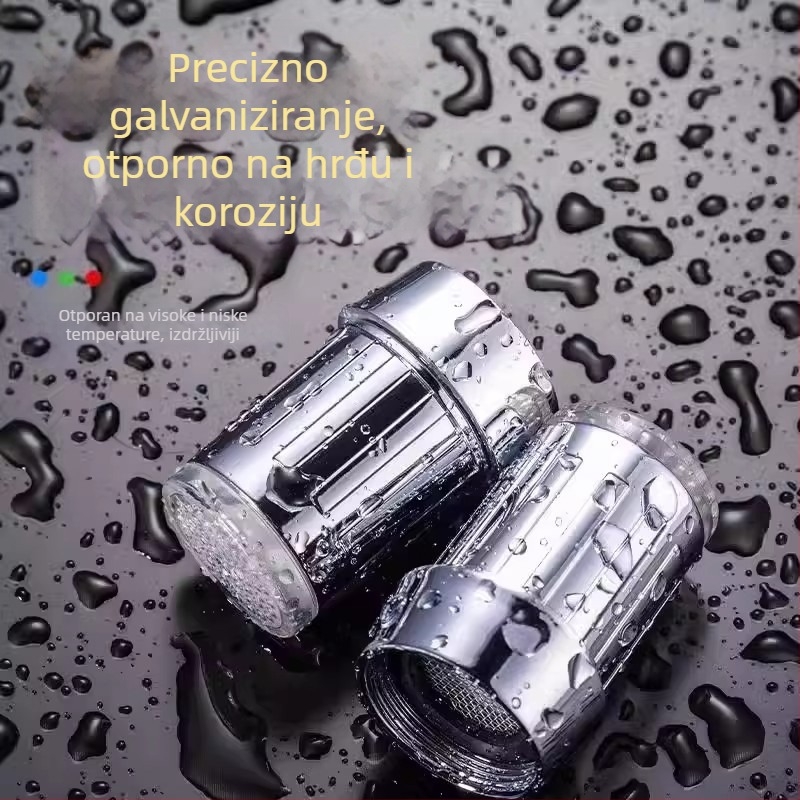 LED slavina s regulacijom temperature i promjenom boje za kućnu upotrebu, zaštićeni izlaz protiv prskanja za kuhinjski drez, pametna slavina tople i hladne vode