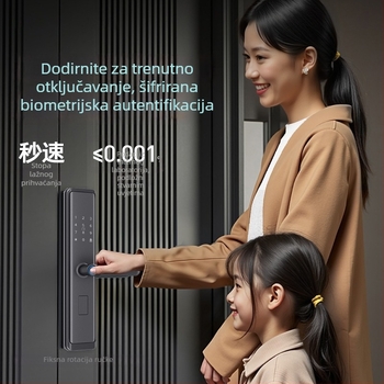 Q5 pametna brava s otiskom prsta za ulazna vrata, zaključavanje lozinkom i ključem, poluautomatska elektronička brava
