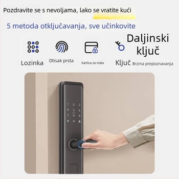 Q5 pametna brava s otiskom prsta za ulazna vrata, zaključavanje lozinkom i ključem, poluautomatska elektronička brava