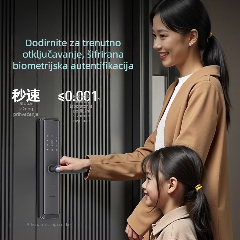 Q5 pametna brava s otiskom prsta za ulazna vrata, zaključavanje lozinkom i ključem, poluautomatska elektronička brava