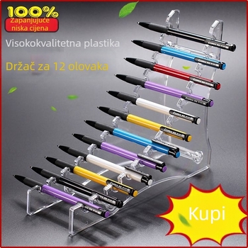 Prozirni plastični stalak za izlaganje s 12 pretinaca za olovke za obrve i eyeliner
