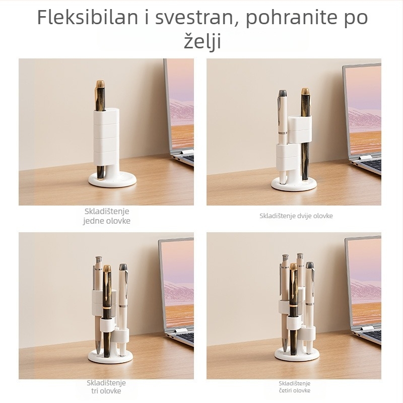 360° rotirajući držač za olovke, višeslojni odvojivi stolni organizator za uredski materijal, veliki organizator za olovke