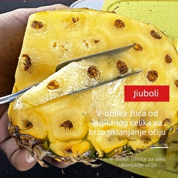 Kubori Troje-dijelni set za uklanjanje očiju s ananasa, od nehrđajućeg čelika, alat za oljuštivanje voća, brzo uklanjanje očiju, otporno na hrđu, lako se čisti