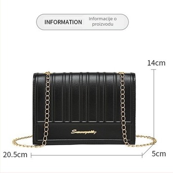 Ženska torba s teksturiranom površinom, crossbody torba s lančanim remenom, kompaktna kvadratna torba za rame