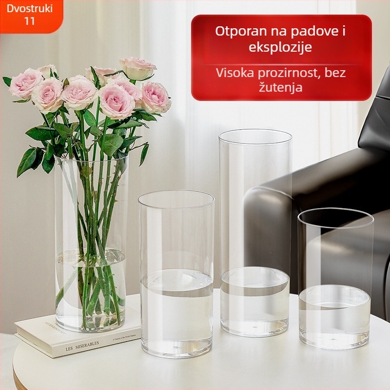 Prozirna akrilna vaza za hidroponiju za dnevni boravak, otporna na lom, duboka posuda, lagani luksuzni dizajn za uređenje biljaka.