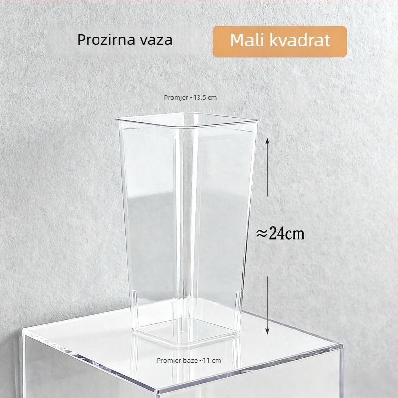Prozirna akrilna vaza za hidroponiju za dnevni boravak, otporna na lom, duboka posuda, lagani luksuzni dizajn za uređenje biljaka.
