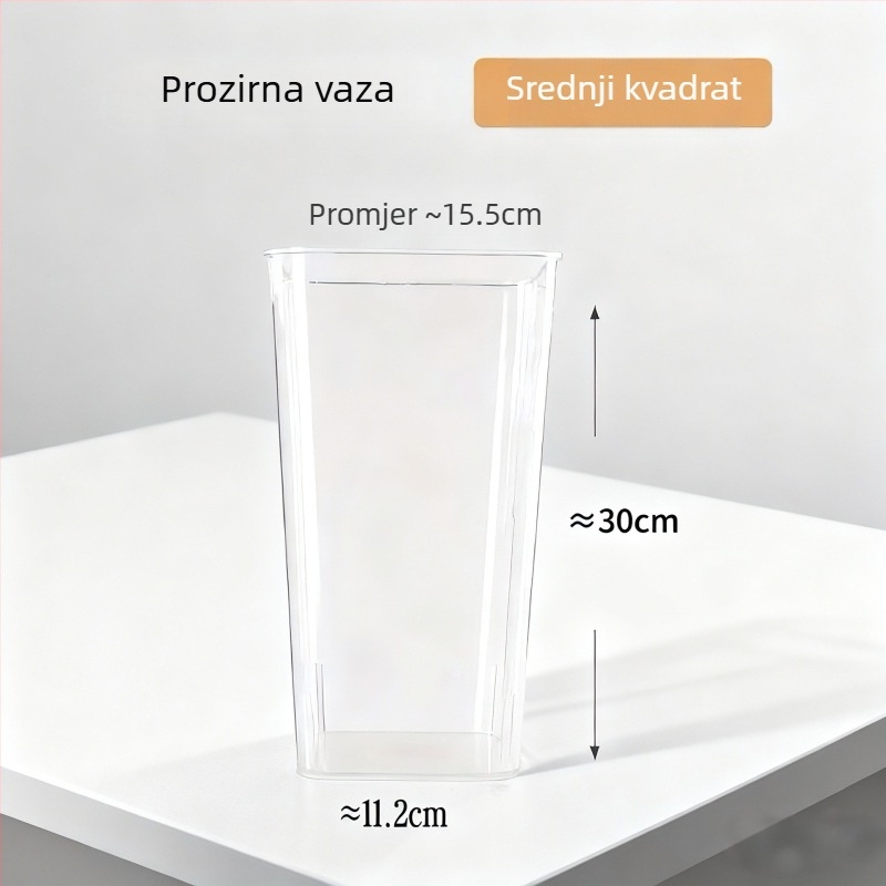 Prozirna akrilna vaza za hidroponiju za dnevni boravak, otporna na lom, duboka posuda, lagani luksuzni dizajn za uređenje biljaka.