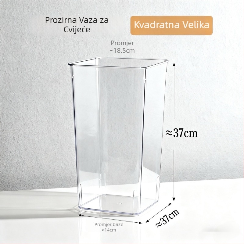 Prozirna akrilna vaza za hidroponiju za dnevni boravak, otporna na lom, duboka posuda, lagani luksuzni dizajn za uređenje biljaka.