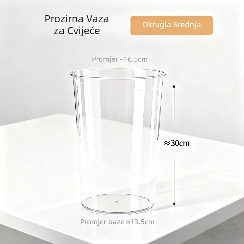 Prozirna akrilna vaza za hidroponiju za dnevni boravak, otporna na lom, duboka posuda, lagani luksuzni dizajn za uređenje biljaka.
