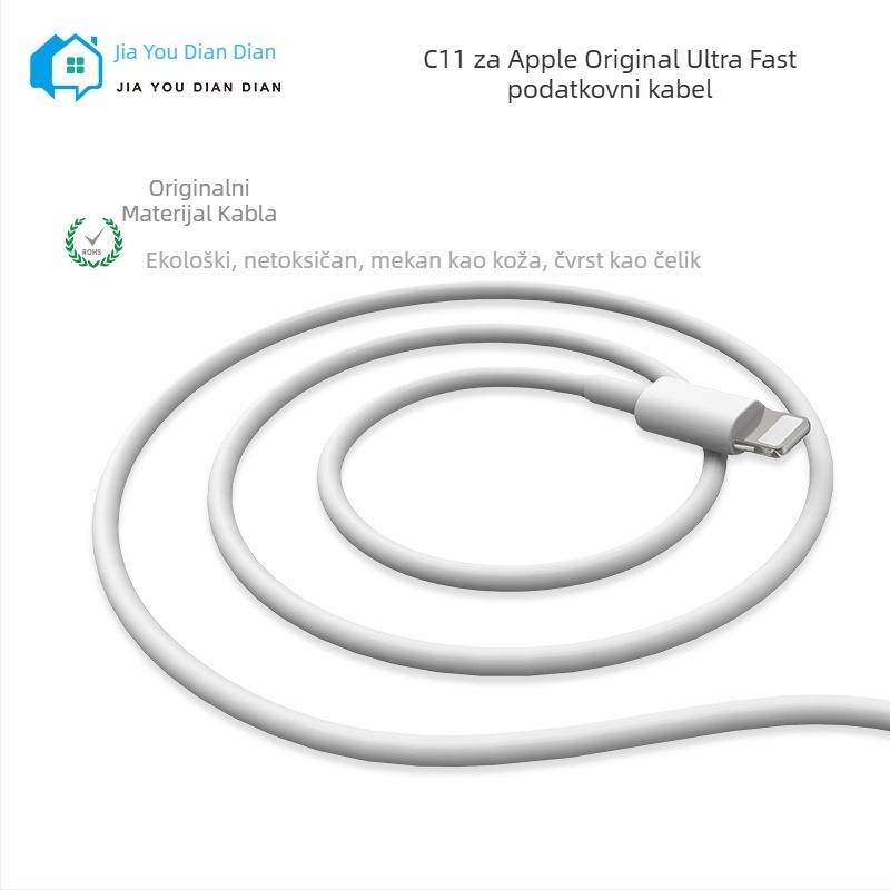 Izvorni Lightning kabel za podatke s pametnim čipom za iPhone 6-14 seriju, G-C11, bijela