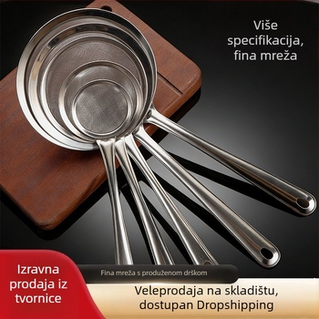 Kuhinjska cjedilo od nehrđajućeg čelika s filtrima za brašno, sok i sojino mlijeko, žlica za ulje i mrežica za prženje