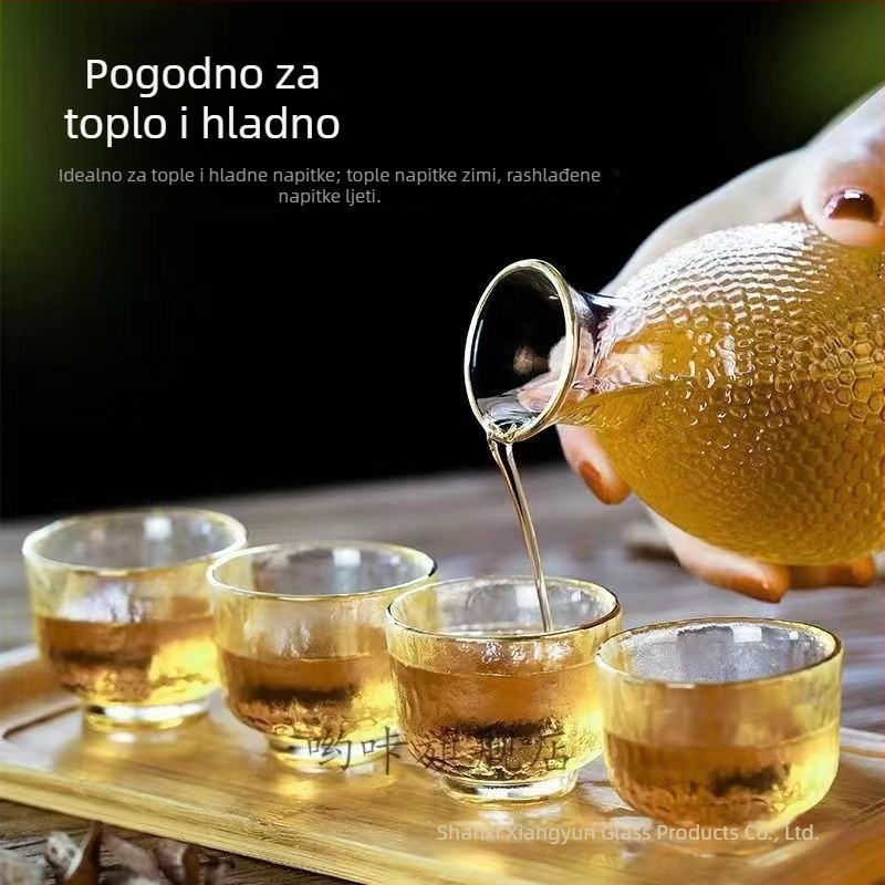Stakleni set za piće za kućnu upotrebu, prozirni dekantor za alkohol i saké set, minimalistički stil