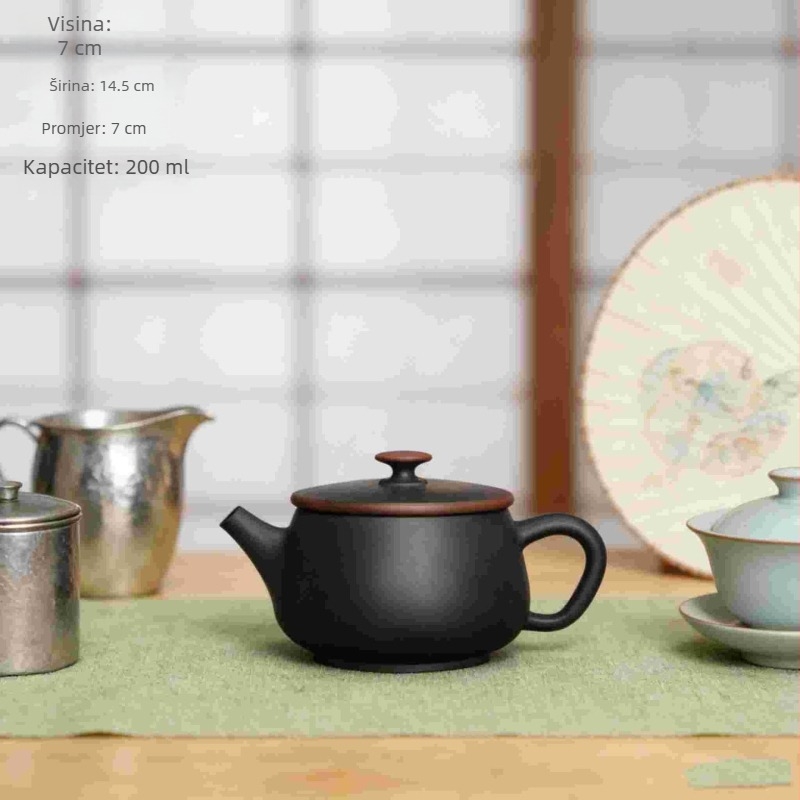 Kreativni veliki čajnik od ljubičaste gline, prenosiv i okretan, za kućnu upotrebu, ručna izrada, vintage stil, u kutiji za poklon