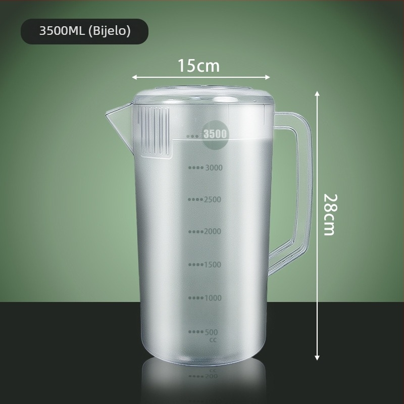 PC plastična posuda za hladnu vodu za dućan s mliječnim čajem, velike kapacitete, s poklopcem, otporna na visoke temperature, s mjernom skalom, za čaj i sok