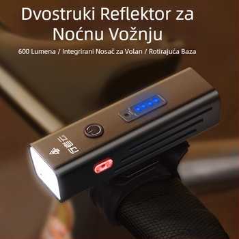 Prednje svjetlo za bicikl za noćnu vožnju, punjivo, aluminijska legura, vodootporno, brzo otpuštanje nosača