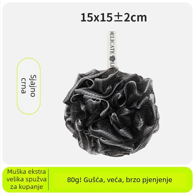Kuglica za kupanje, stilna, izuzetno pahuljasta 80 g, extra velika za muškarce, nježna prema koži