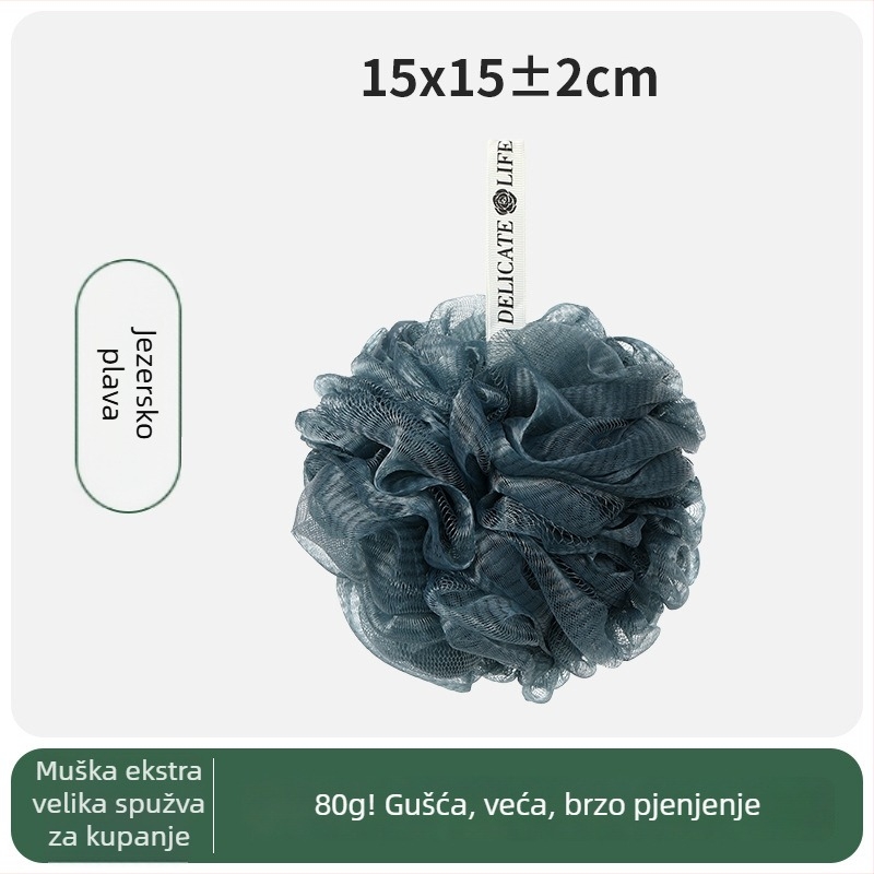Kuglica za kupanje, stilna, izuzetno pahuljasta 80 g, extra velika za muškarce, nježna prema koži