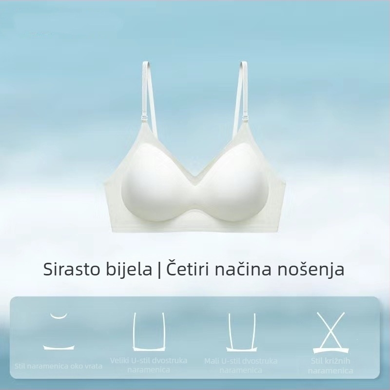 2026 Udobno donje rublje za mlade žene s malim grudima, podrška, nevidljivi prozračni grudnjak s finim svjetlucavim naramenicama i prekrasnim otvorenim leđima