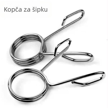 Klipovi s zakrivljenom ručkom za olimpijsku šipku i šipke za bućice; standardni klips za šipke.